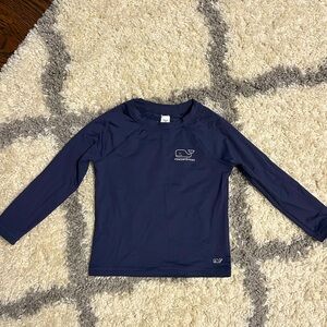 Vineyard Vines Boys Navy Raglan Rashguard 4T